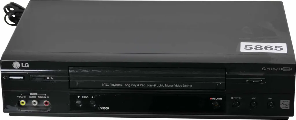 LG LV5000 Magnétoscope VHS 6 Têtes Hi-Fi Stéréo - Lecteur Enregistreur