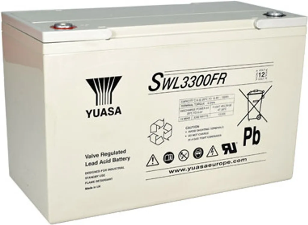 Batterie Onduleur Yuasa 12V 110Ah SWL3300FR pour Secours Électrique