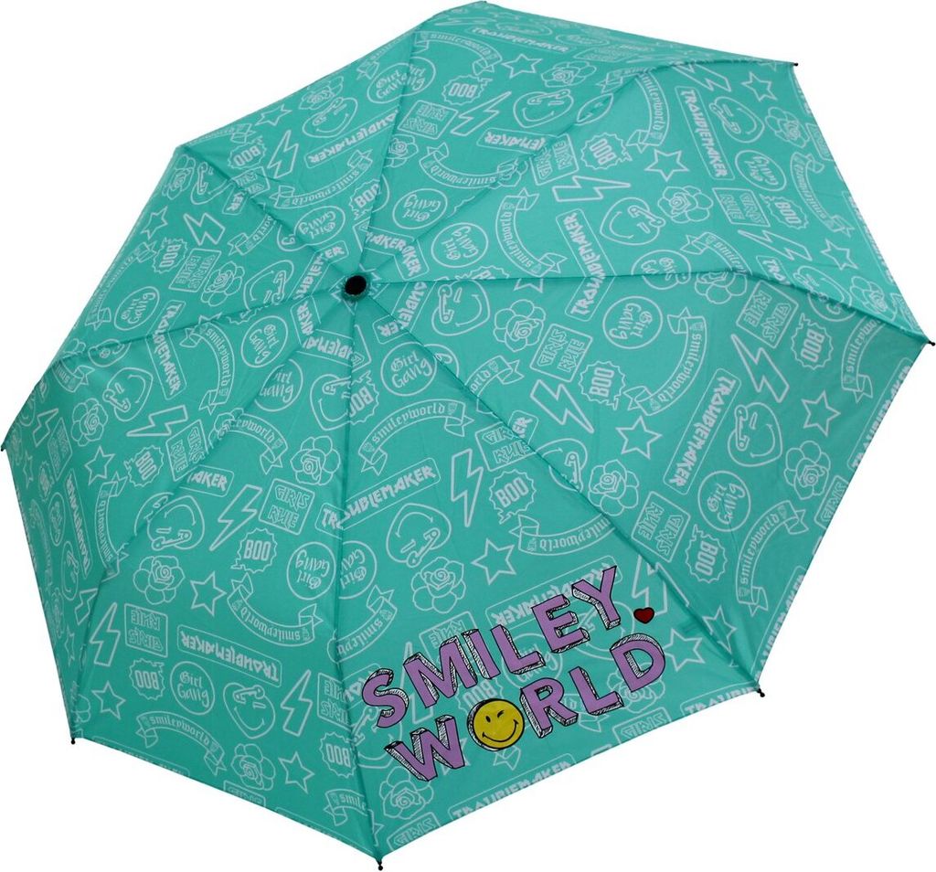 Smiley Kinderregenschirm Taschenschirm Mini Mädchen Produktbild 