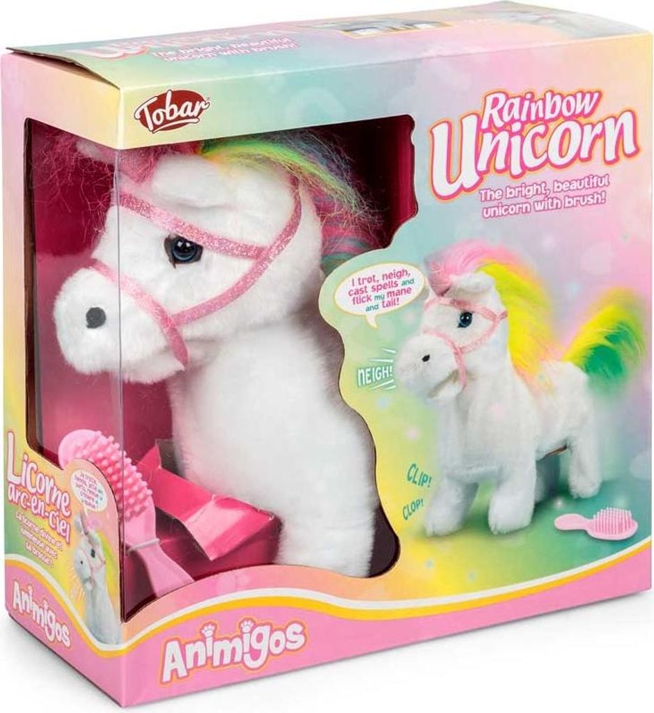 Tobar Plüsch Einhorn Regenbogen Kuscheltier für Kinder Spielzeug