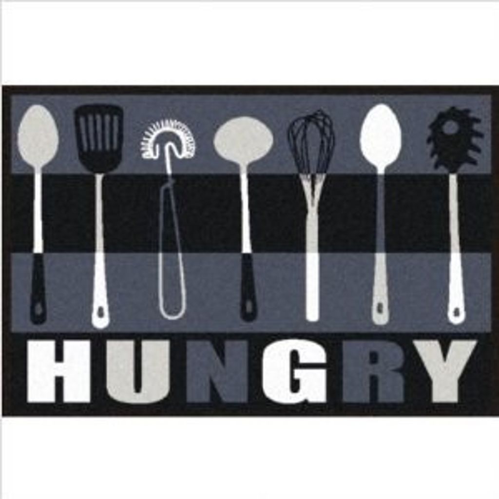Waschbare Fußmatte - Hungry silver 50x75 cm Küchenmatte wash+dry