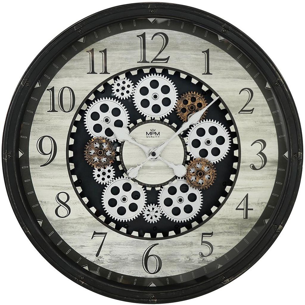 MPM-Quality Wanduhr Gears rund Ø 510 mm Kunststoff Braun
