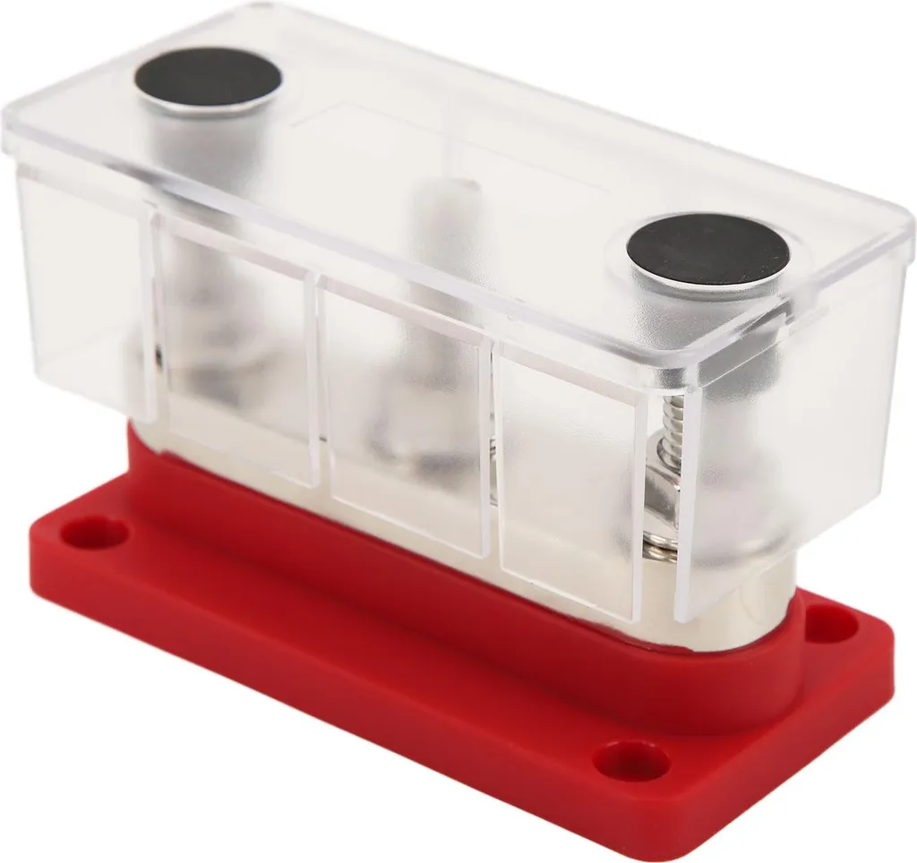 Bloc de distribution de courant 12-48V 600A rouge avec 3 boulons M10