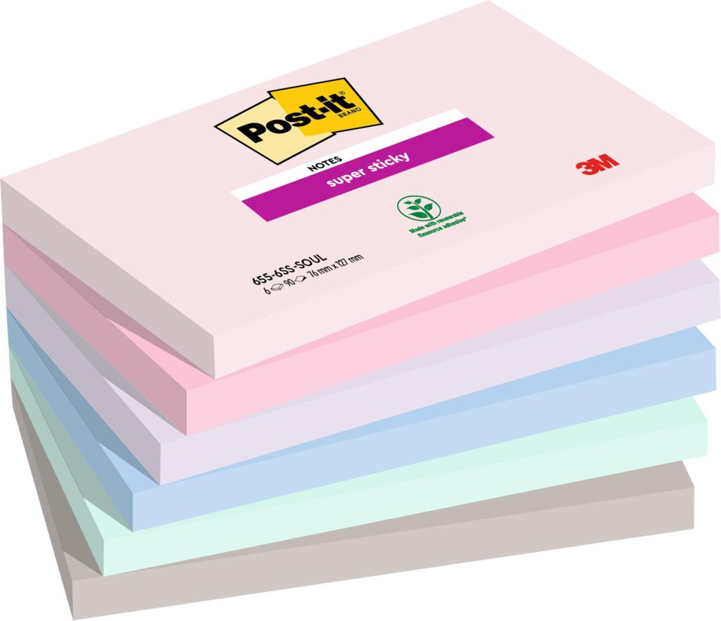 Post-it® Super Sticky Notes adhésifs - Soulful Collection - Image du produit 