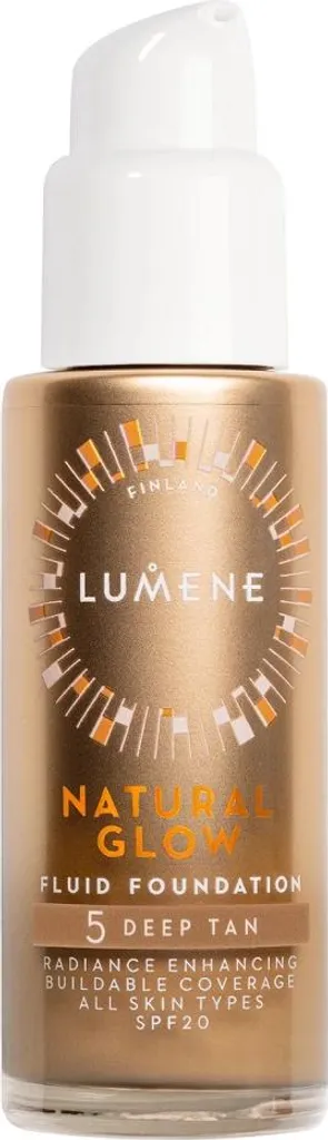 Fond de teint SPF20 éclat naturel et lissant 5 Deep Tan fini fluide