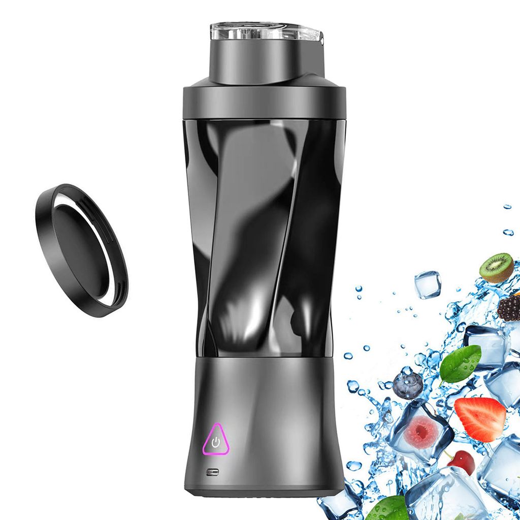 Tragbarer Mixer, Elektrischer Entsafter mit 700 ml, 22.000 U/min, 360 W, Sport Blender mit 6 Klingen,Wiederaufladbar,XIP7 ,Schwarz