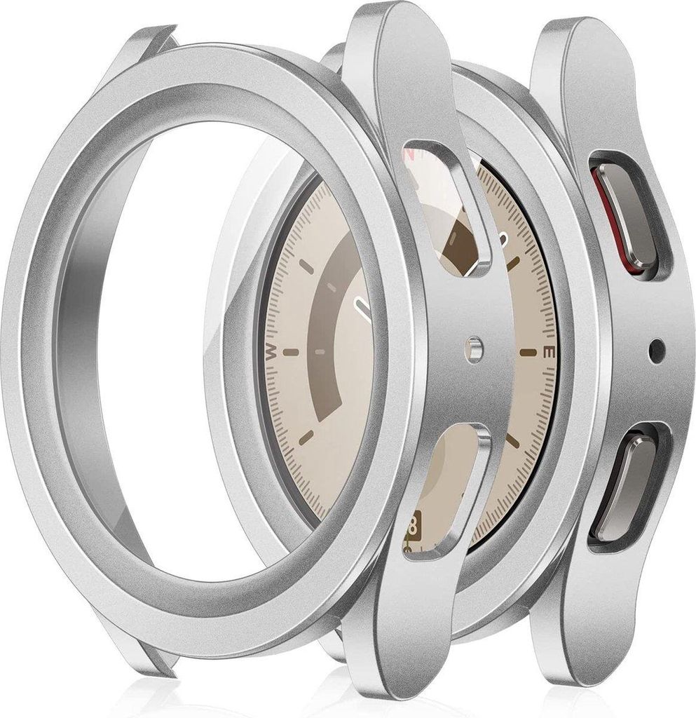 Stravo Displayschutzhülle für Samsung Galaxy Watch 5 Pro – 45 mm – Silber