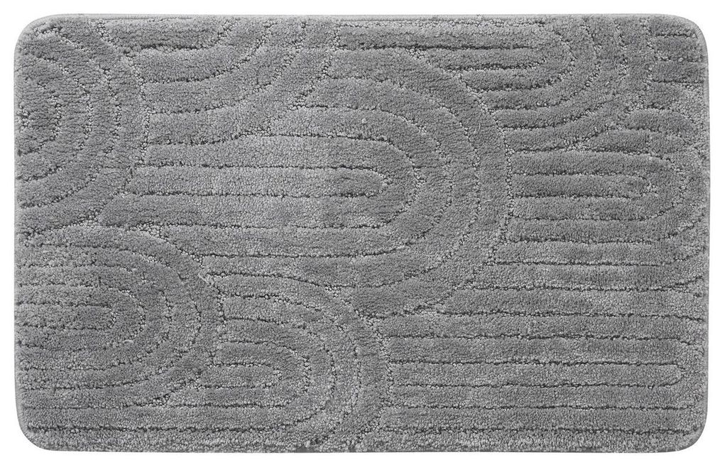 Aqualine RIST Badematte, 50x80cm, 100% Polyester, Anti-Rutsch, Grau