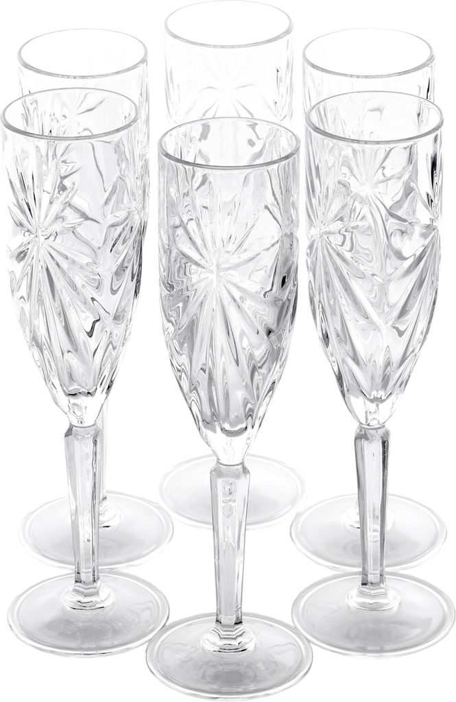 RCR Oasis Kristall Champagnerflöten Gläser, 7,05 x 7,05 x 23,8 cm, Klar