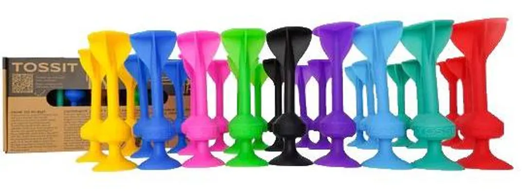 TOSSIT Party Set Jeu de Fléchettes 3D 1 Cochonnet et 8 Darts Colorées