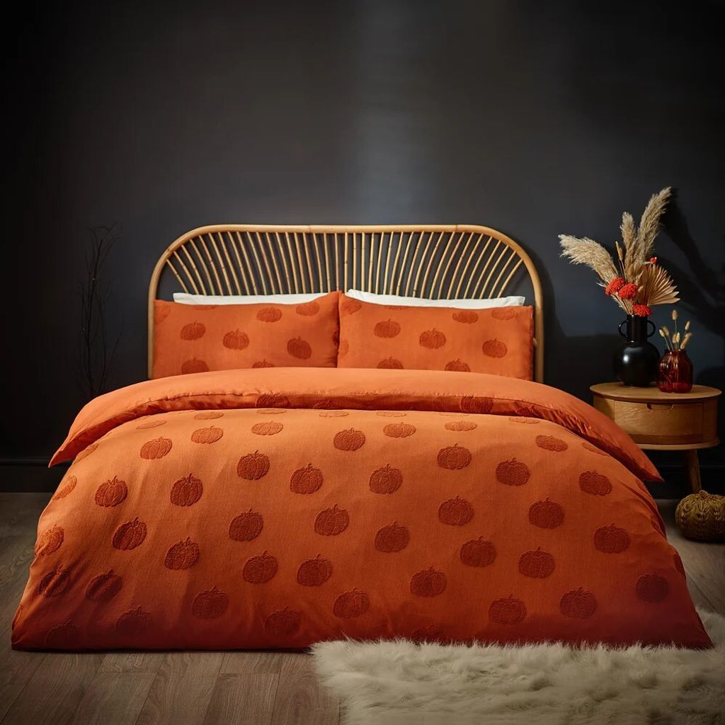 Furn - Kürbis - Bettwäsche-Set, Baumwolle Mit Federbusch RV3310 (Einzelbett) (Gewürze)