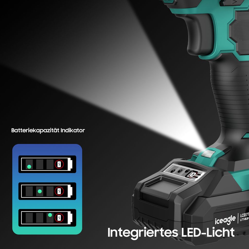 Akumulátorový skrutkovač LCD777-1S, 20V akumulátorový Obrázok produktu 5