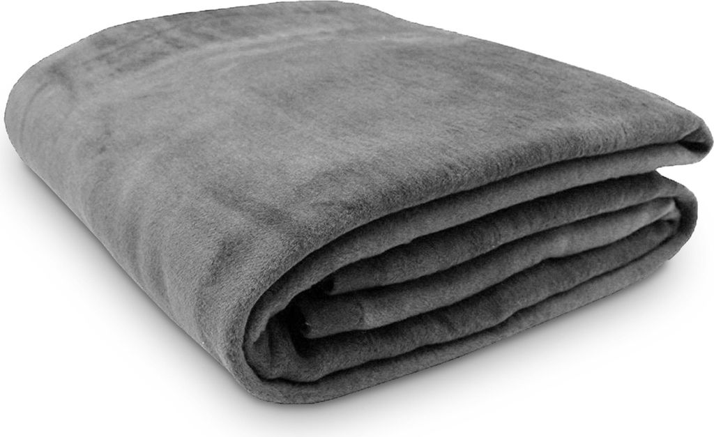 Kuscheldecke mit Einfassband, 220x240 cm, grau