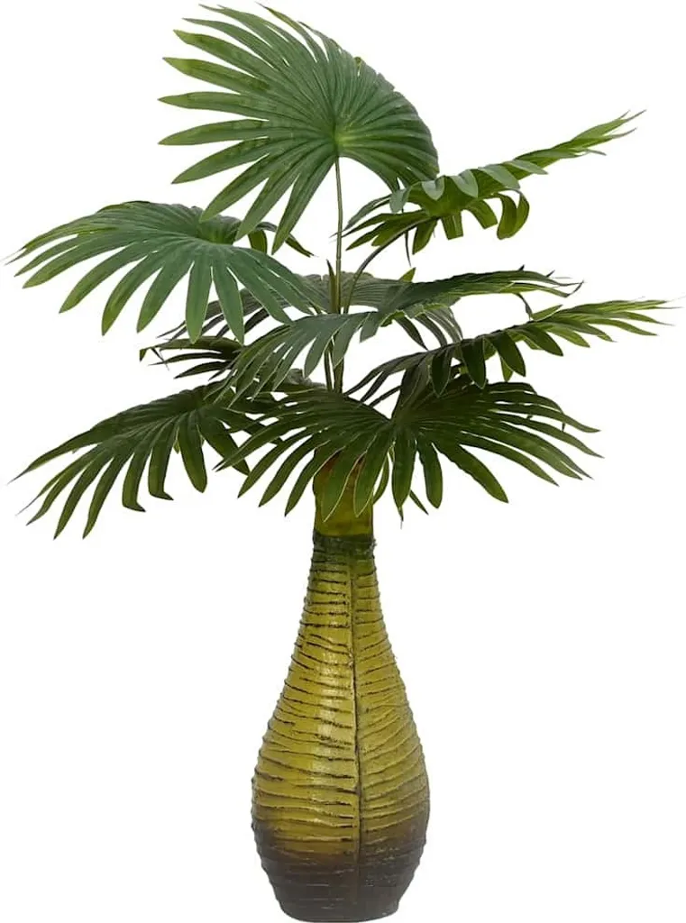 Palmier artificiel 65 cm vert - Fausse plante 9 feuilles sans arrosage