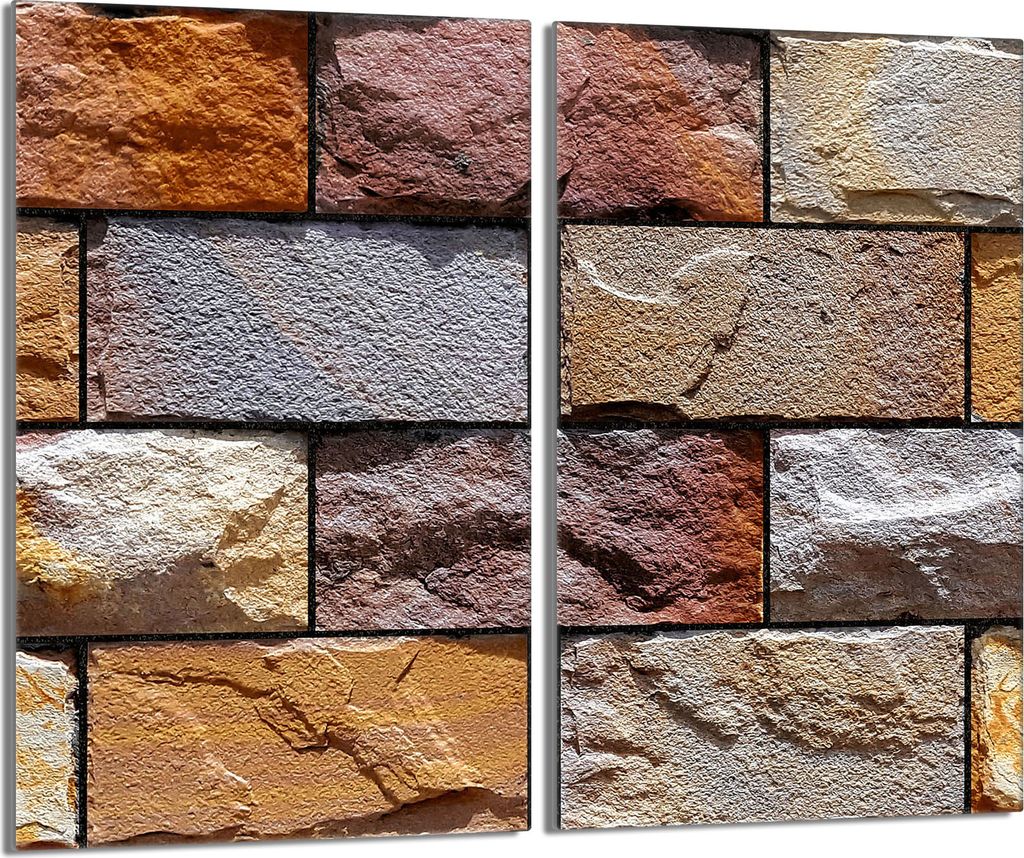 Glasschutzplatte für Herd 2x30x52 Brick