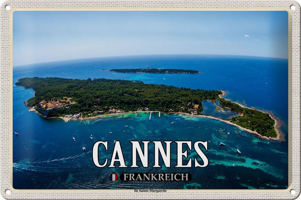 Blechschild Reise 30x20cm Cannes Frankreich Ile Sainte-Marguerite