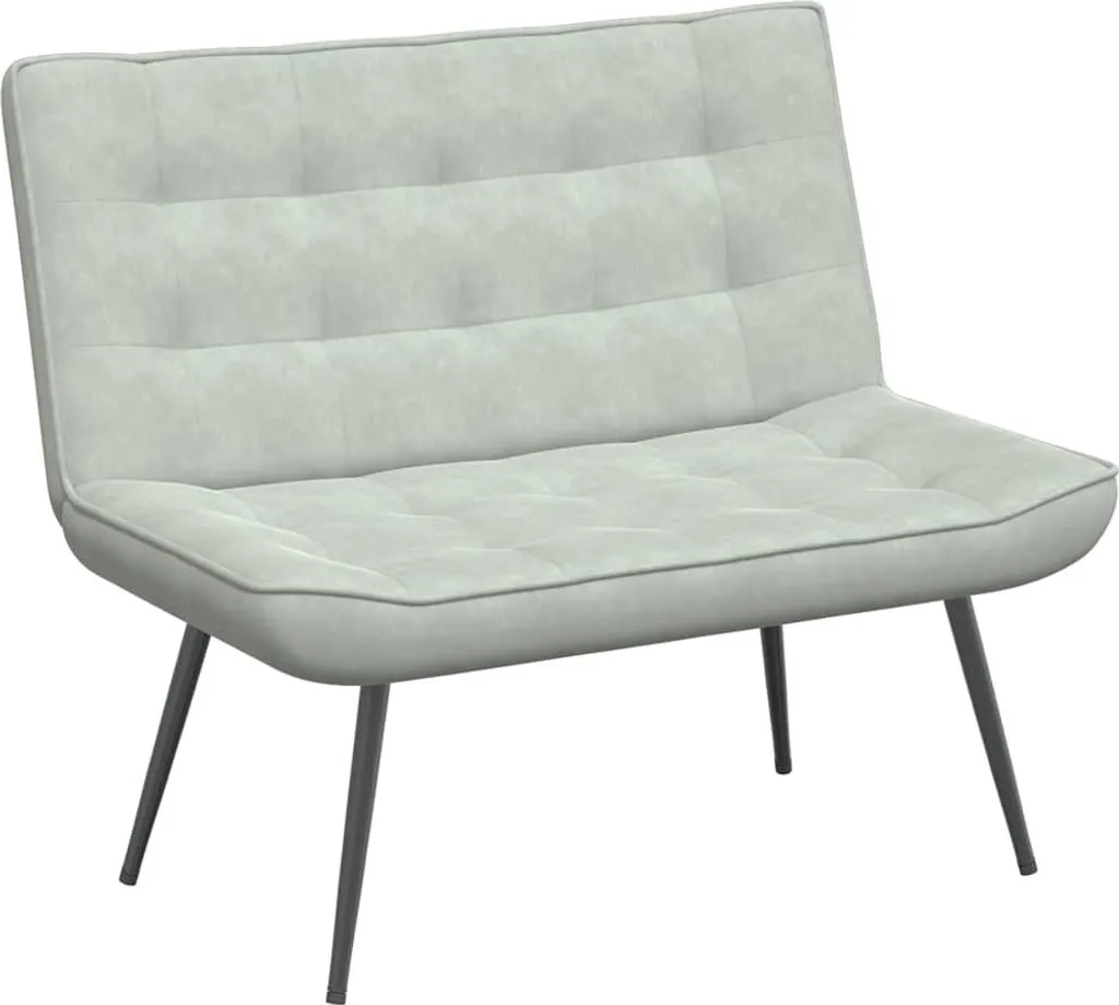 Banc gris clair 110x74x84 cm en velours vidaXL pour salon et entrée
