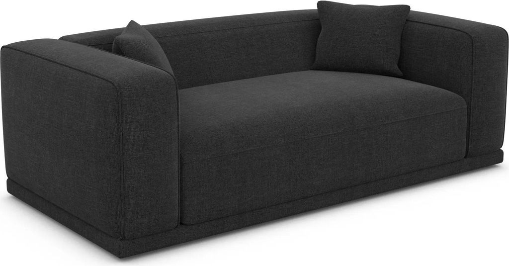 Strukturstoff 3-Sitzer Couch Diora Schwarz
