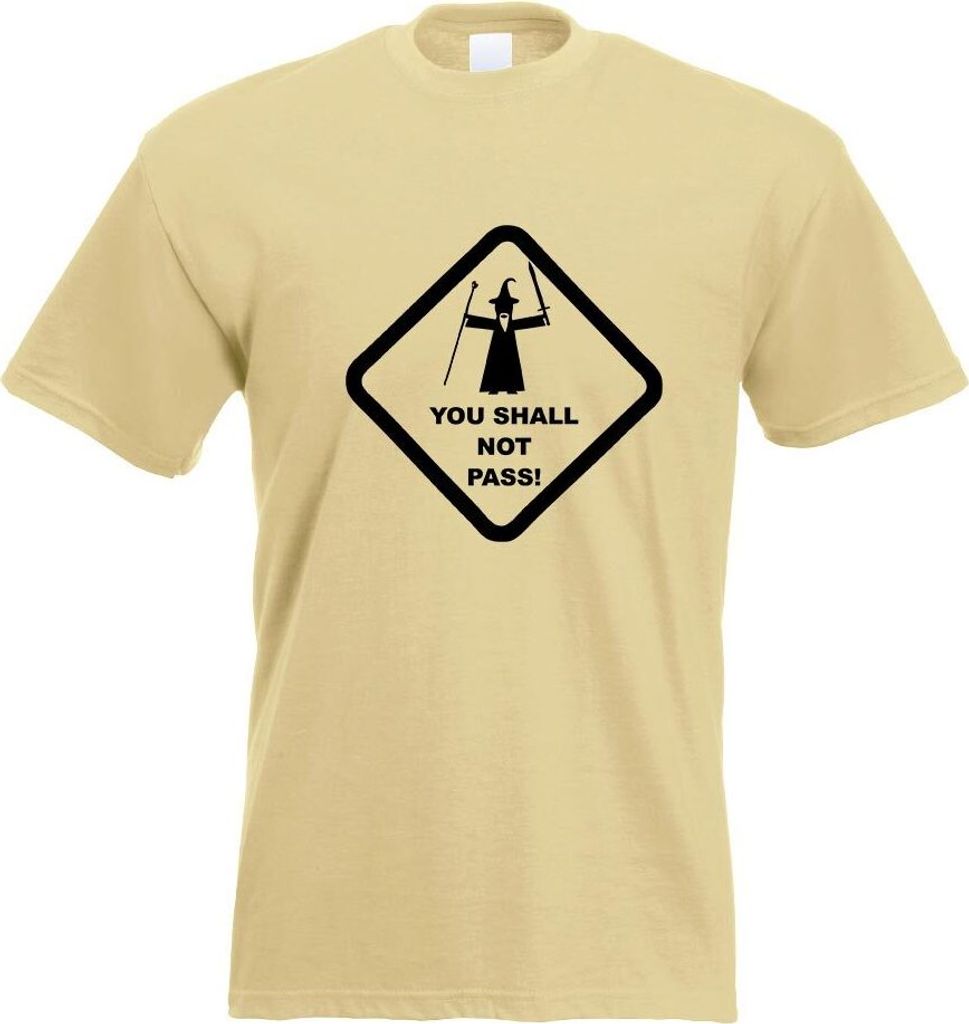 Kiwistar - T-Shirt - Khaki - You Shall not Pass! Motiv Bedruckt Funshirt Design Print - mit Motiv Bedruckt - Funshirt Design - Sport - Freizeit - H...