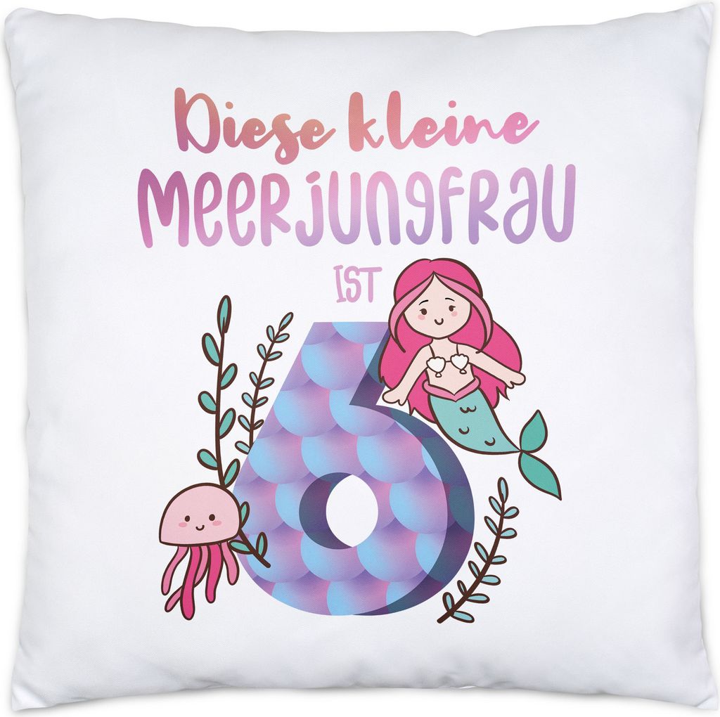 Diese Kleine Meerjungfrau Ist 6 Kissen Inkl. Füllung Geburtstagsgeschenk 6. Geburtstag Süßes Motiv