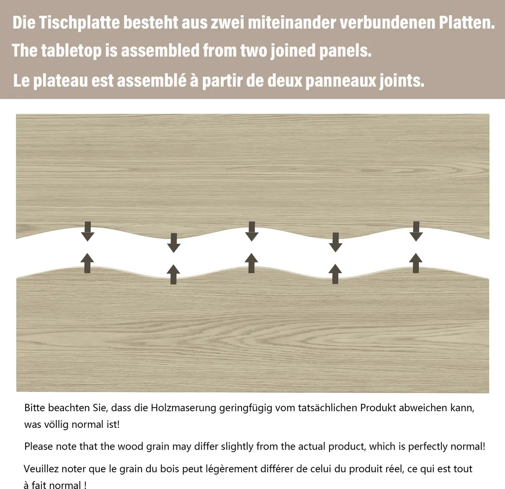 Table bois robuste et métal 160 cm résistante à l'eau et aux rayures
