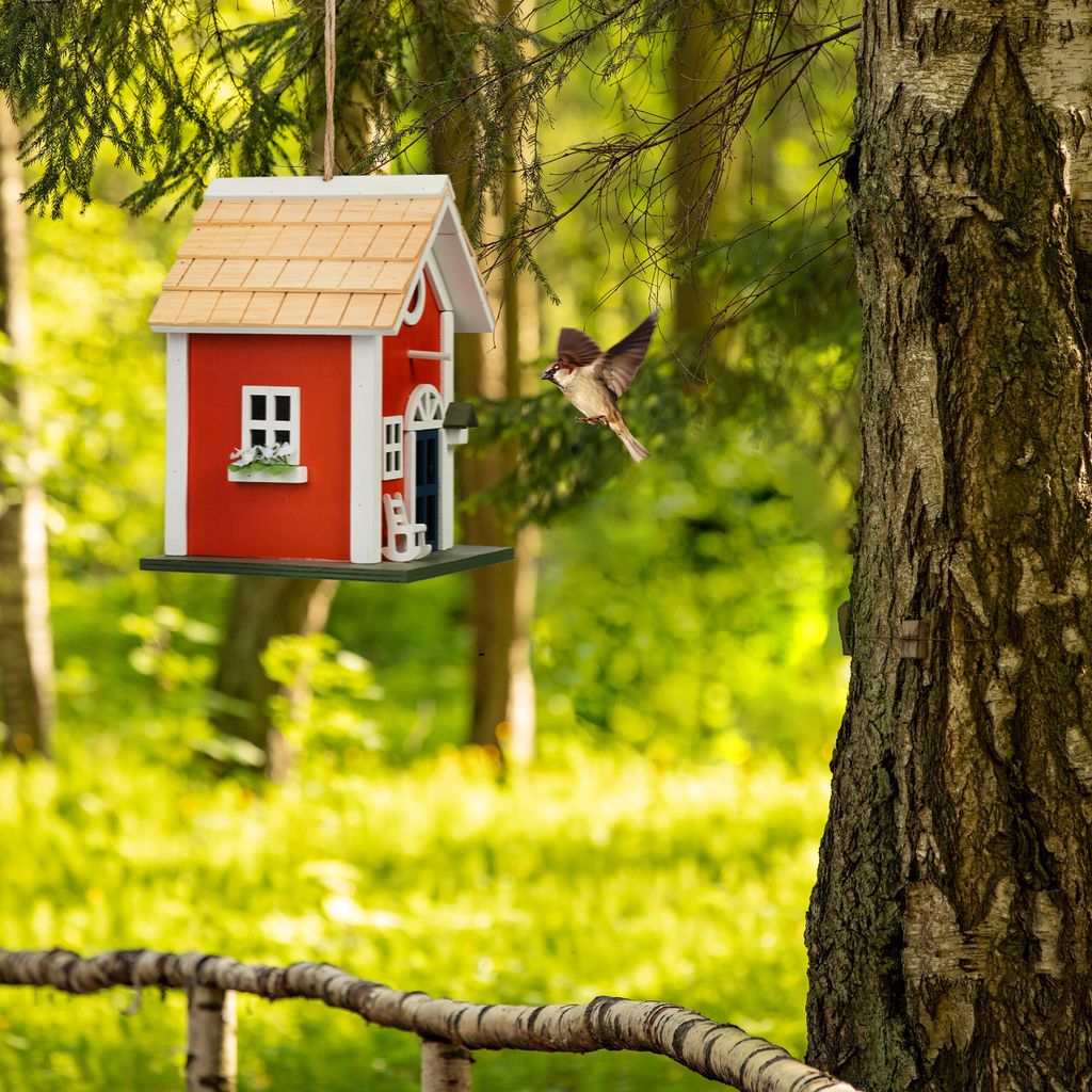 Relaxdays Deko Vogelhaus, Landhausstil, Holz, zum Produktbild 