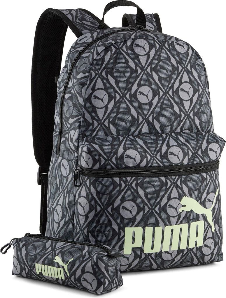 PUMA Freizeitrucksack Rucksack Phase Backpack 20L Puma Black - Apple Spritz - Football AOP anthrazit