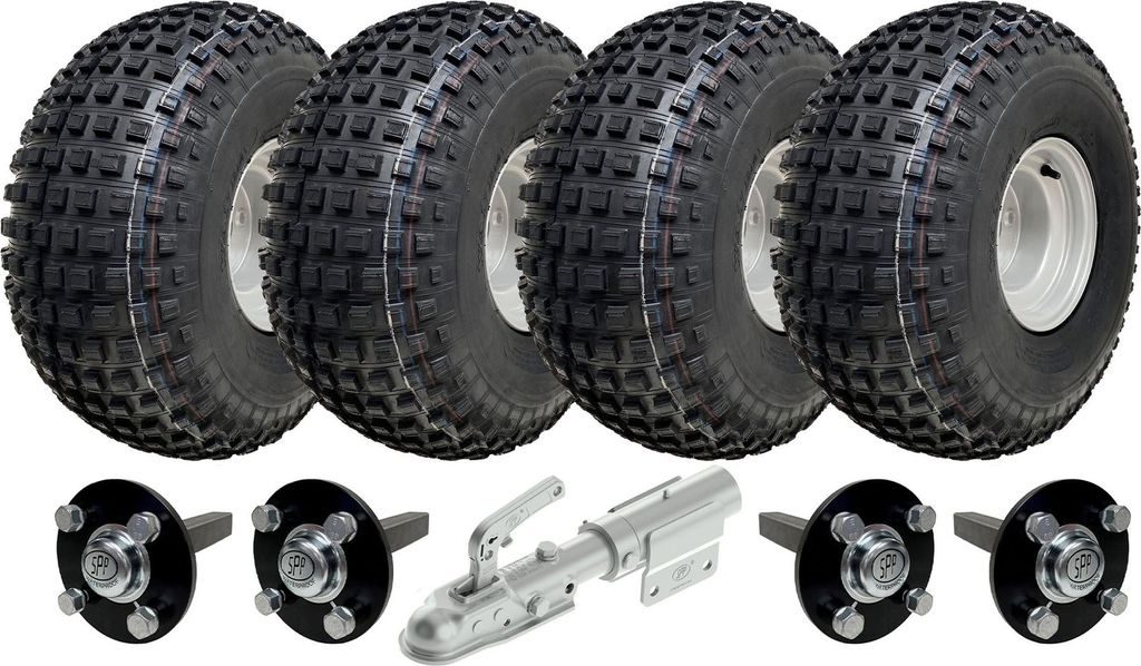 22x11.00-8 Knobby ATV Quad Trailer Kit Koła Osie Obrotowy Zdjęcie produktu 