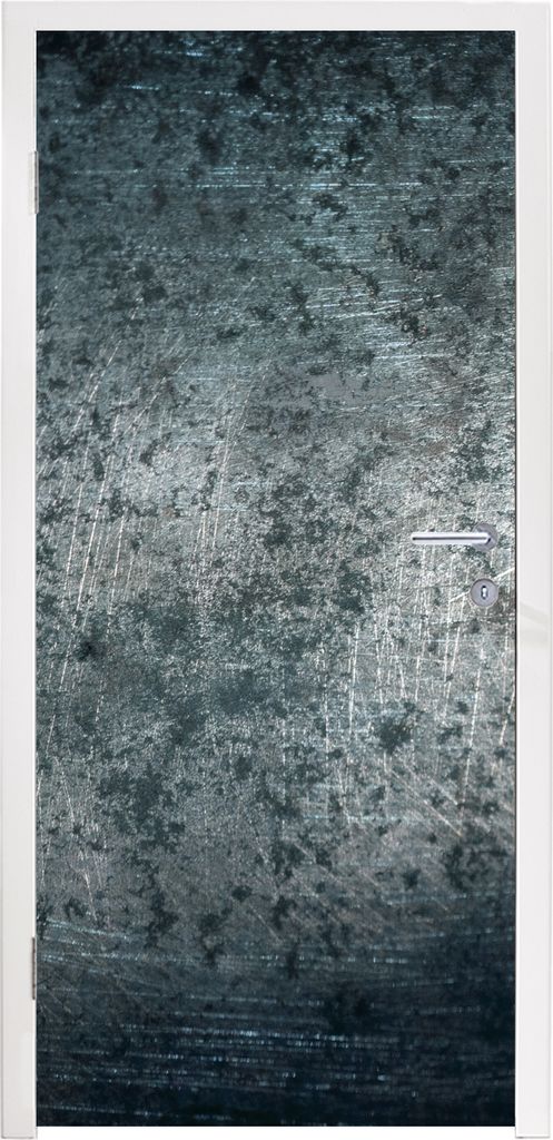 MuchoWow Türtapete Selbstklebende Türfolie Metall - Kratzer - Rost 85x205 cm Türposter Türaufkleber Klebefolie Türklebefolie - Türverzierun...