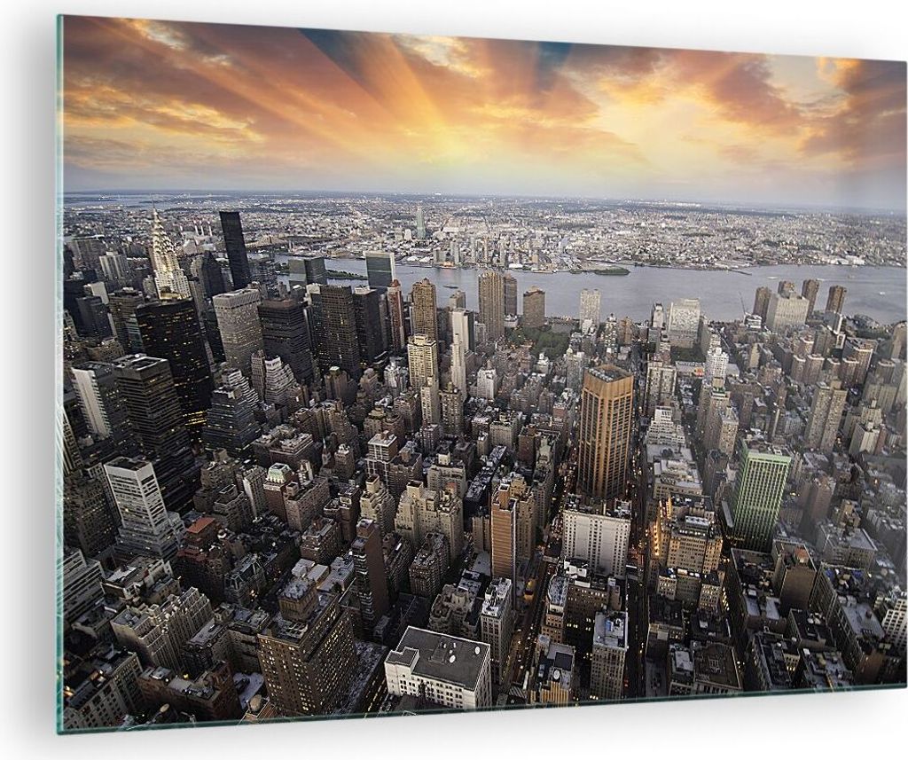 Bilder auf glas - Amerika wohnung architektur stadt - 70x50cm - Glasbilder - Wandbilder - Kunstdruck - zum Aufhängen bereit - Wanddekoration aus G...