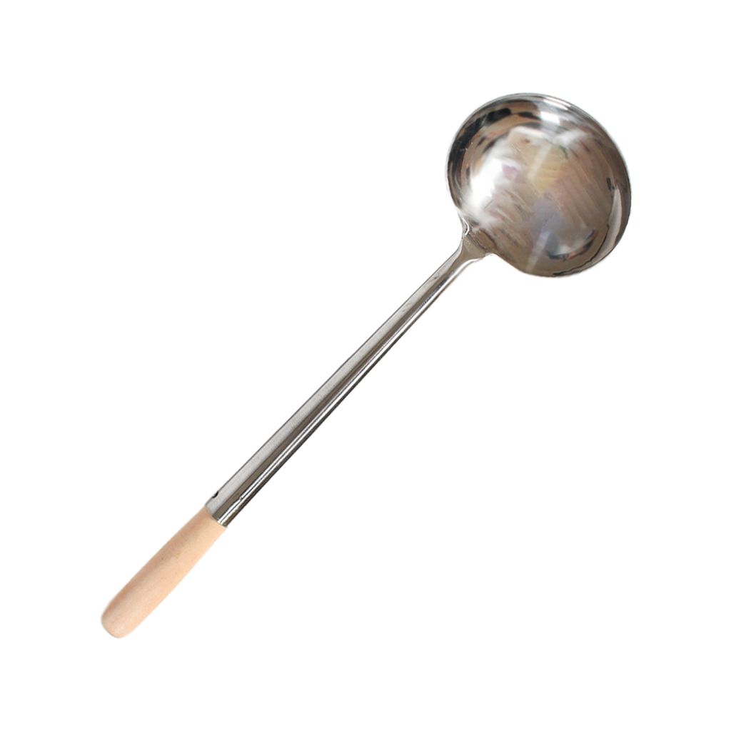 [ 43cm / S ] Louche pour wok avec manche en bois - Louche à Image du produit 