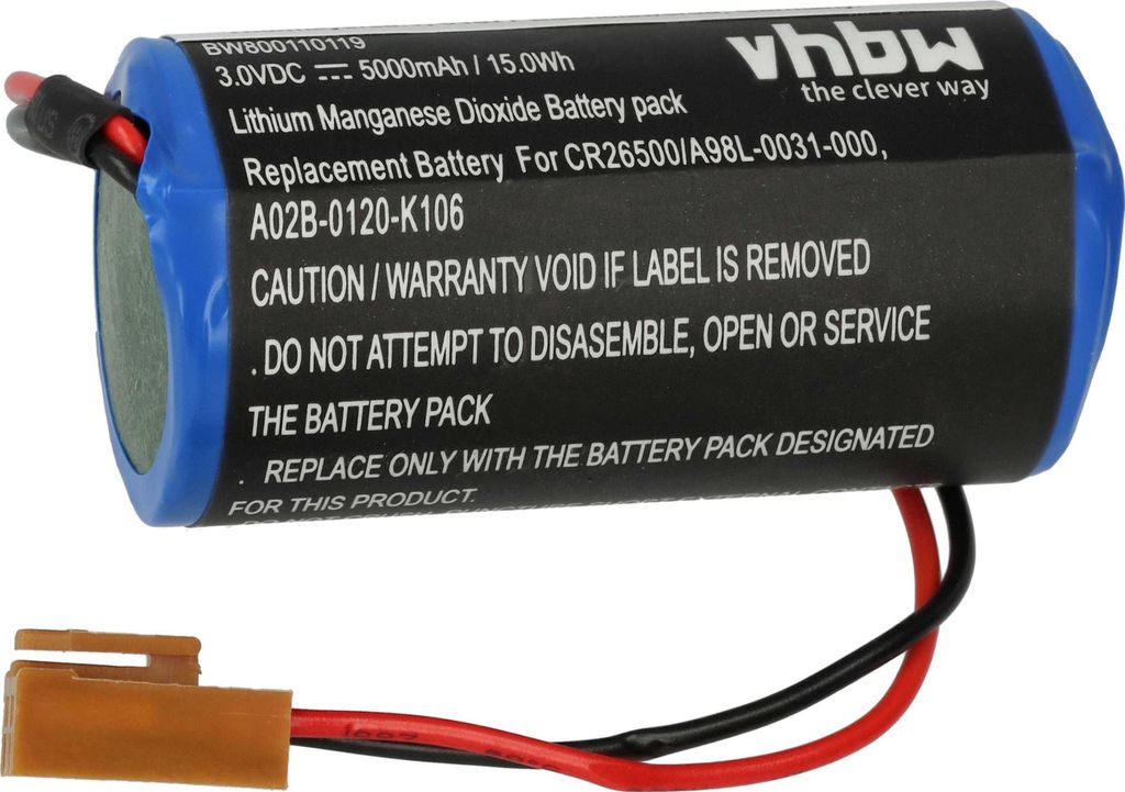 vhbw Akku Ersatz für GE Fanuc A98L00310007, A98L-0031-000, A20B0130K106, A20B-0130-K106, A02B-0120-K106 für Steuereinheit (5000 mAh, 3 V, Li-Ion)