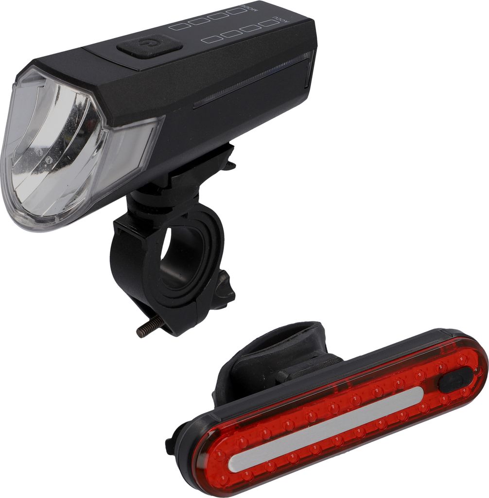 FISCHER Fahrrad-Akku-LED-Beleuchtungs-Set 80 Lux Produktbild
