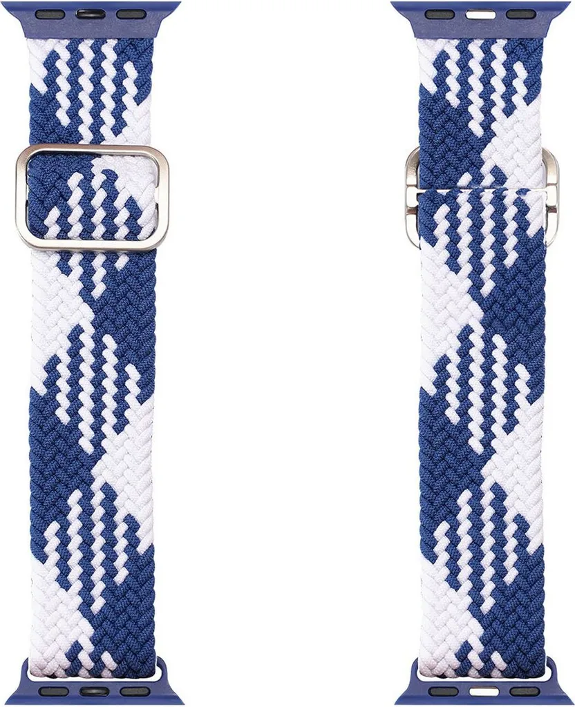Cinturino Elegante Dux Ducis Tessuto Blu Bianco Apple Watch SE 7