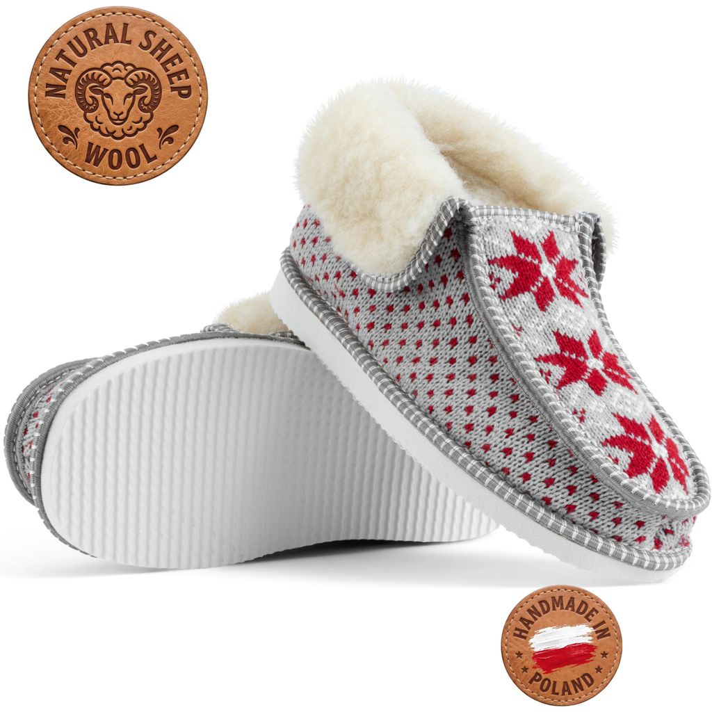 Botas de piel para mujer, forradas con pelo, estampado Imagen del producto 
