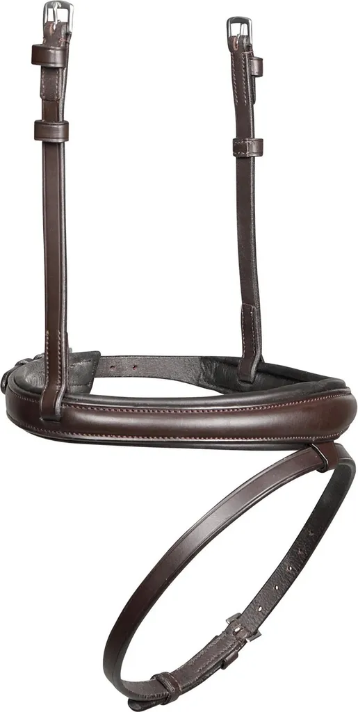 Muserolle d'équitation en cuir marron Lusso Velociti pour petit poney