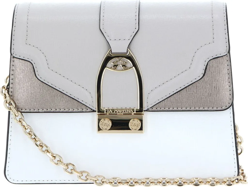 La Martina Portena Sac à Épaule Bandoulière SilverCloud White Beige