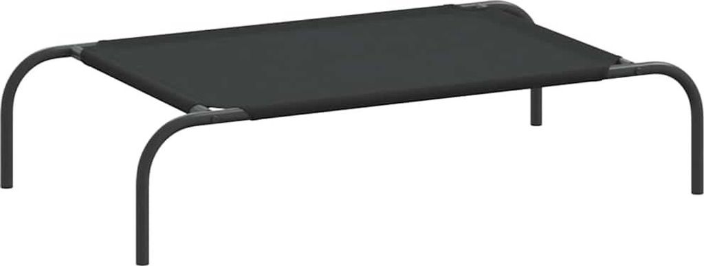 vidaXL Lit pour chien Rehaussé Noir 90x50x20 cm Tissu Image du produit 
