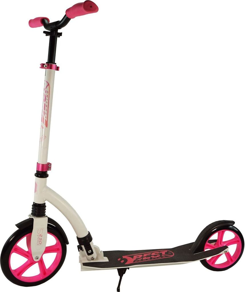 Best Sporting Scooter 250er Rolle, aus Aluminium, klappbarer Tretroller, pink/weiß oder grün/weiß