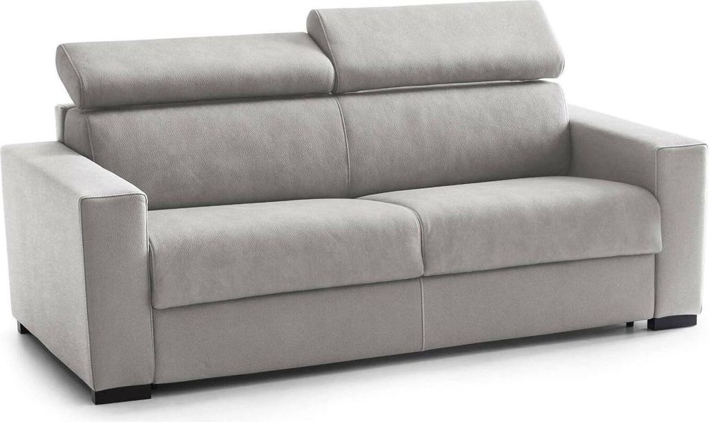 Festes Sofa Micaela, Großes 2-Sitzer-Sofa, 100% Italy, Sofa-Wohnzimmer, aus gepolstertem Stoff, mit verstellbaren Kopfstützen und schlanken Arml...