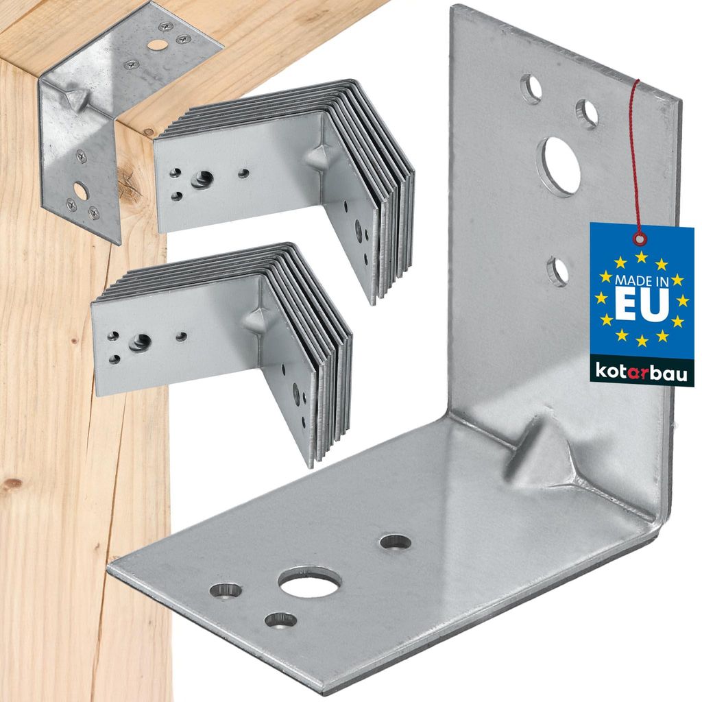 KOTARBAU 25er Set Winkelverbinder Regalwinkel 60x60x40mm Schwerlastwinkel Anschlagwinkel Verstärkter Metallwinkel Bauverbinder Verzinkter Stahl