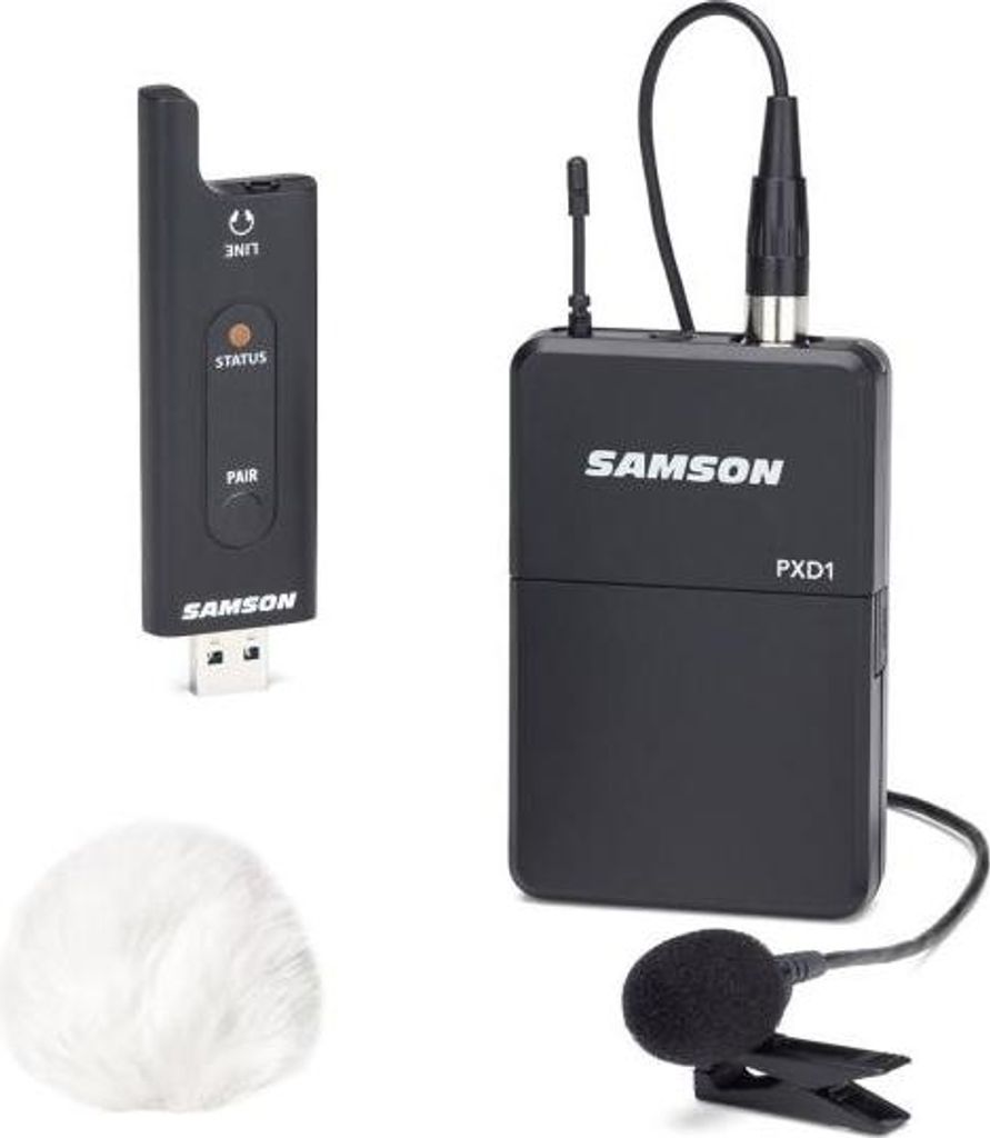 Samson XPD2 Lavalier System mit Windschutz Weiss