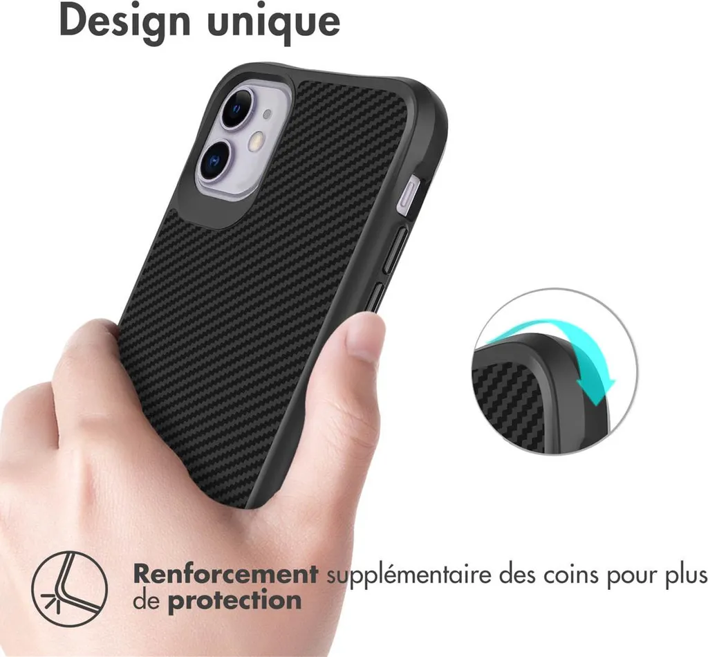 Custodia imoshion iPhone 11 Ibrida Carbonio - Massima Resistenza Nero - 12