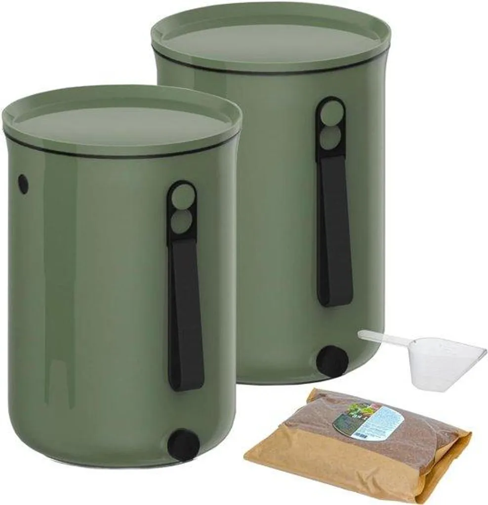 Pack Compostage Urbain Bokashi : 2 Cuves de Fermentation et Activateur