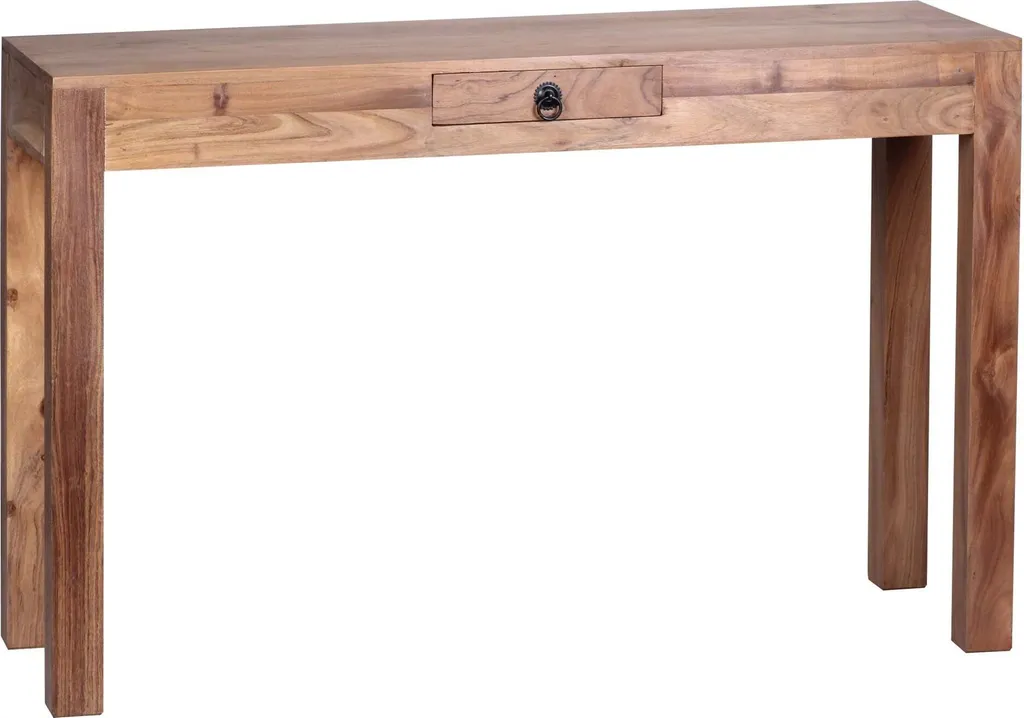 Bureau Console d'Entrée en Acacia Massif 120x40 cm Idéal Petit Espace