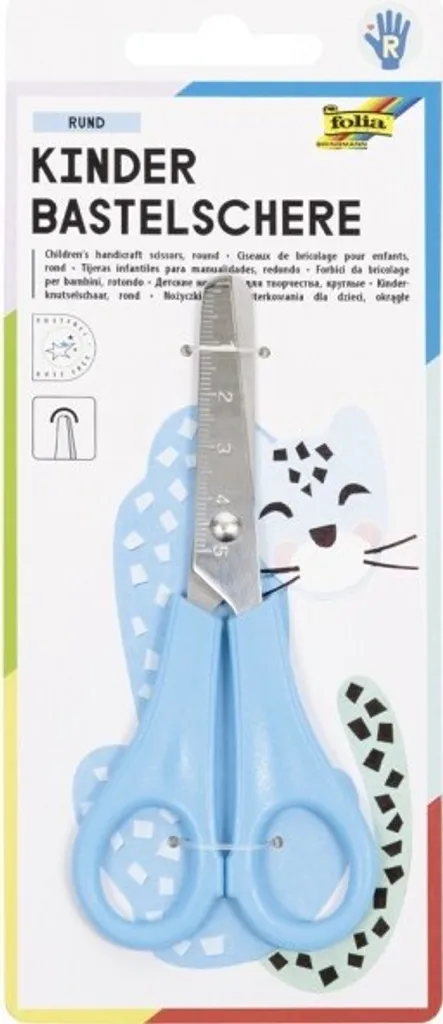 Ciseaux de bricolage à bouts ronds Folia pour activités créatives