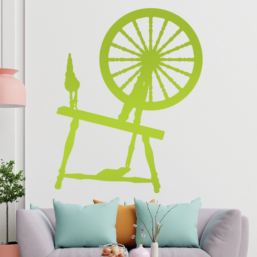 KIWISTAR Spinnrad - Spinnstuhl Stoff Spinnerei Wandtattoo in 6 Größen - Wandaufkleber Wall Sticker - Dekoration, Küche, Wohnzimmer, Schlafzimmer...