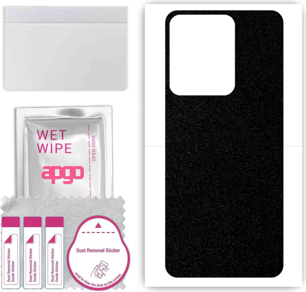 apgo Rückseite Schutzfolie, Skin, kompatibel mit Vivo Y78, Hinten Displayschutzfolie aus Vinylfolie, kratzfest, einfache Montage - Mattschwarz