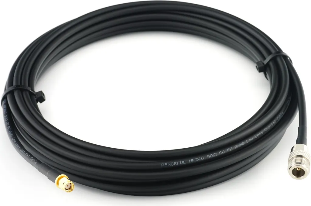 cavo coassiale da 10 m RP-SMA maschio a N femmina - 10 metri di cavo d'antenna a bassa perdita HF-240 (equivalente a LMR 240) Cavo di prolunga da 50 ohm - per antenna router WiFi Wireless RF WLAN radio modem - 3