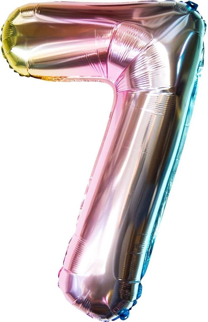 Oblique Unique 1x Folien Luftballon mit Zahl 7 Kinder Produktbild 